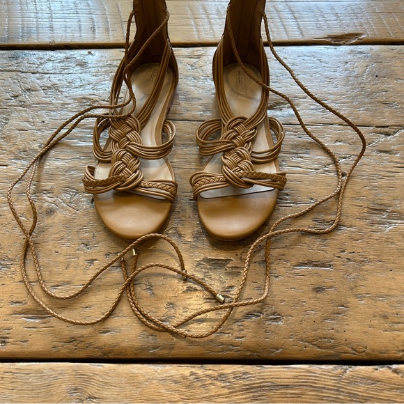 ALDO Vegan Leather Woven Boho Lace Up Sandals - Picture 4 of 6